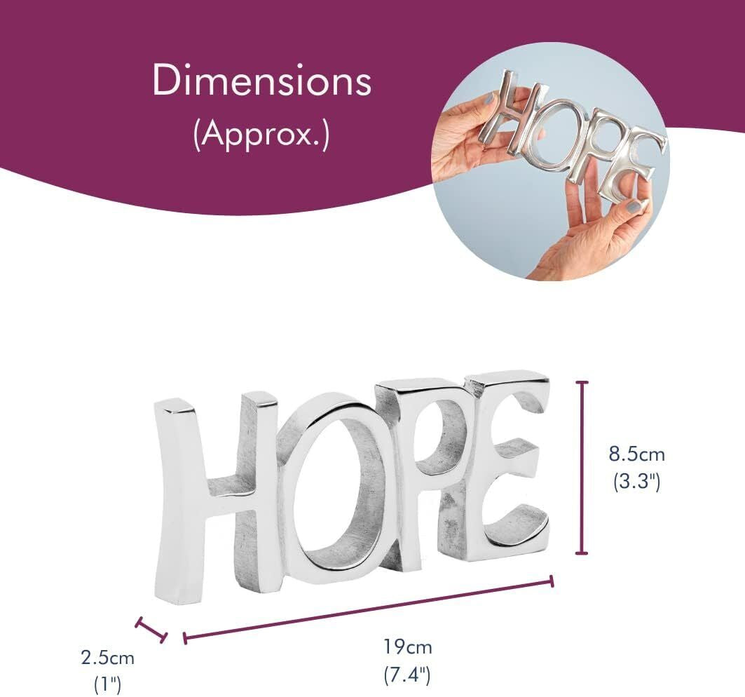 Paper High Recycled Metal 'HOPE' Sign - 19Cm X 8.5Cm - Fair Trade & Handmade