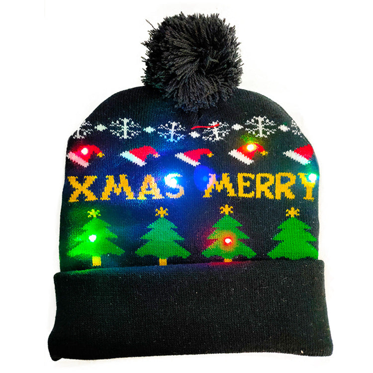 LED Christmas Hat Sweater Knitted Beanie by Haraps Seasonals