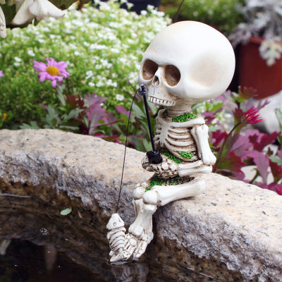 Halloween Fishing Skeleton Decoration Ornament