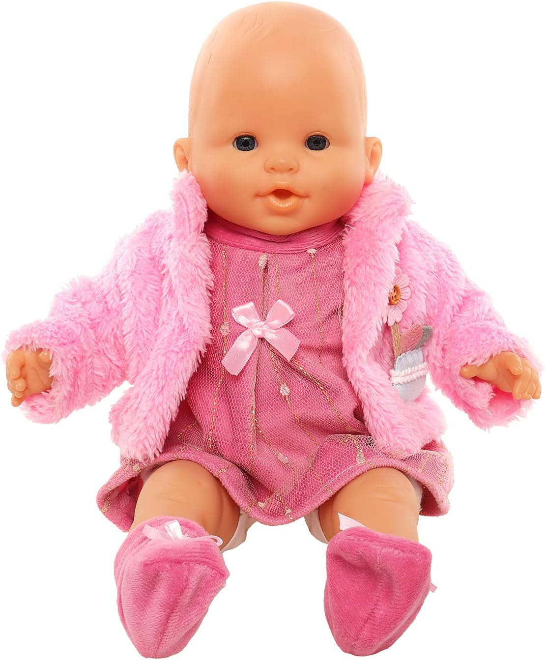 New Born Baby Doll Dress Miunana Sweet Clothes Dress Coat Socks For 35-43 cm