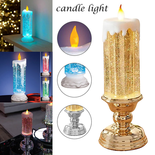 Rechargeable Colour Electronic LED Waterproof Candle With Glitter Colour Changing LED Candle Home Decor