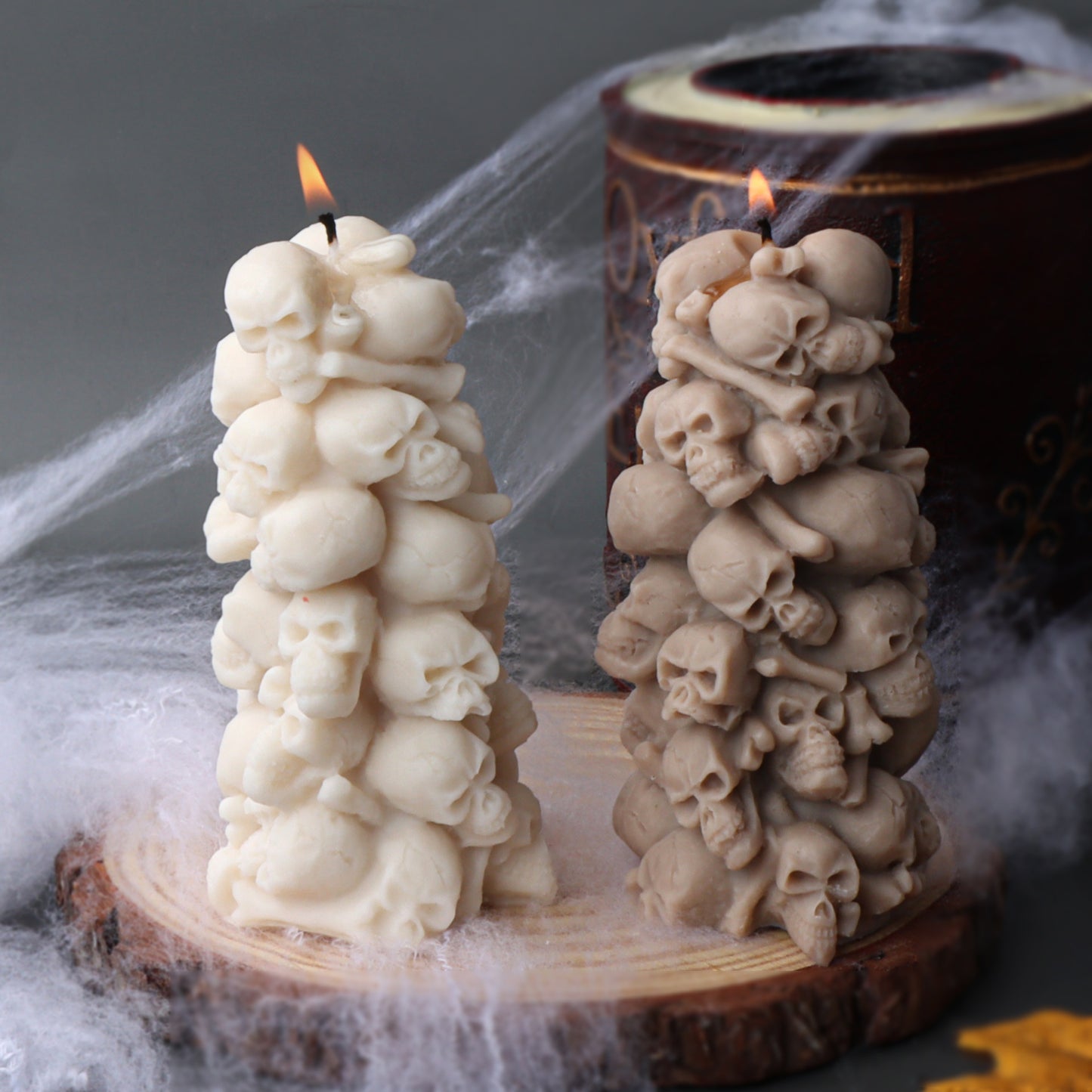 Handmade Embossed Skull Pylon-Type Silicone Candle Mould