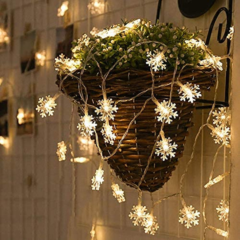 Snowflack Fairy Lights LED String Lights 2 Lighting Modes Decorative - 20Ft 40