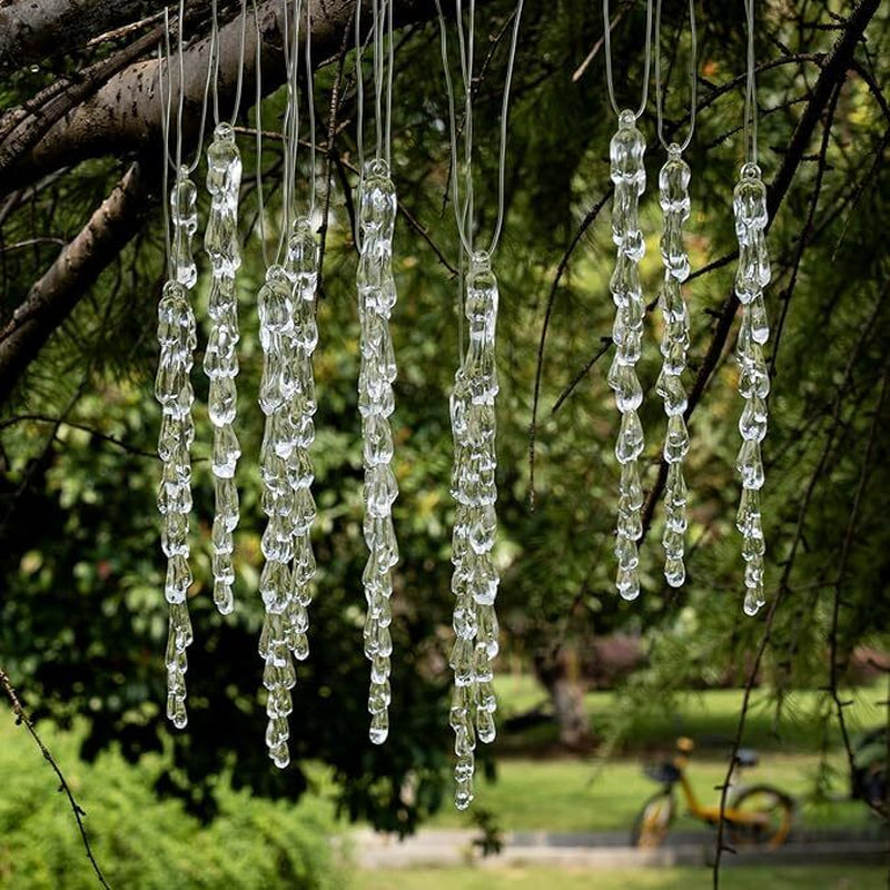 Winter Christmas Tree Icicles Ornaments Set Outdoor Party Decoration - 24 Pcs