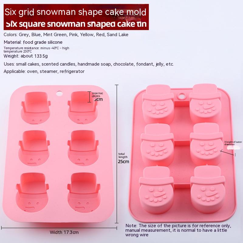 Christmas Silicone 6 Square Shaped DIY Baking Tray