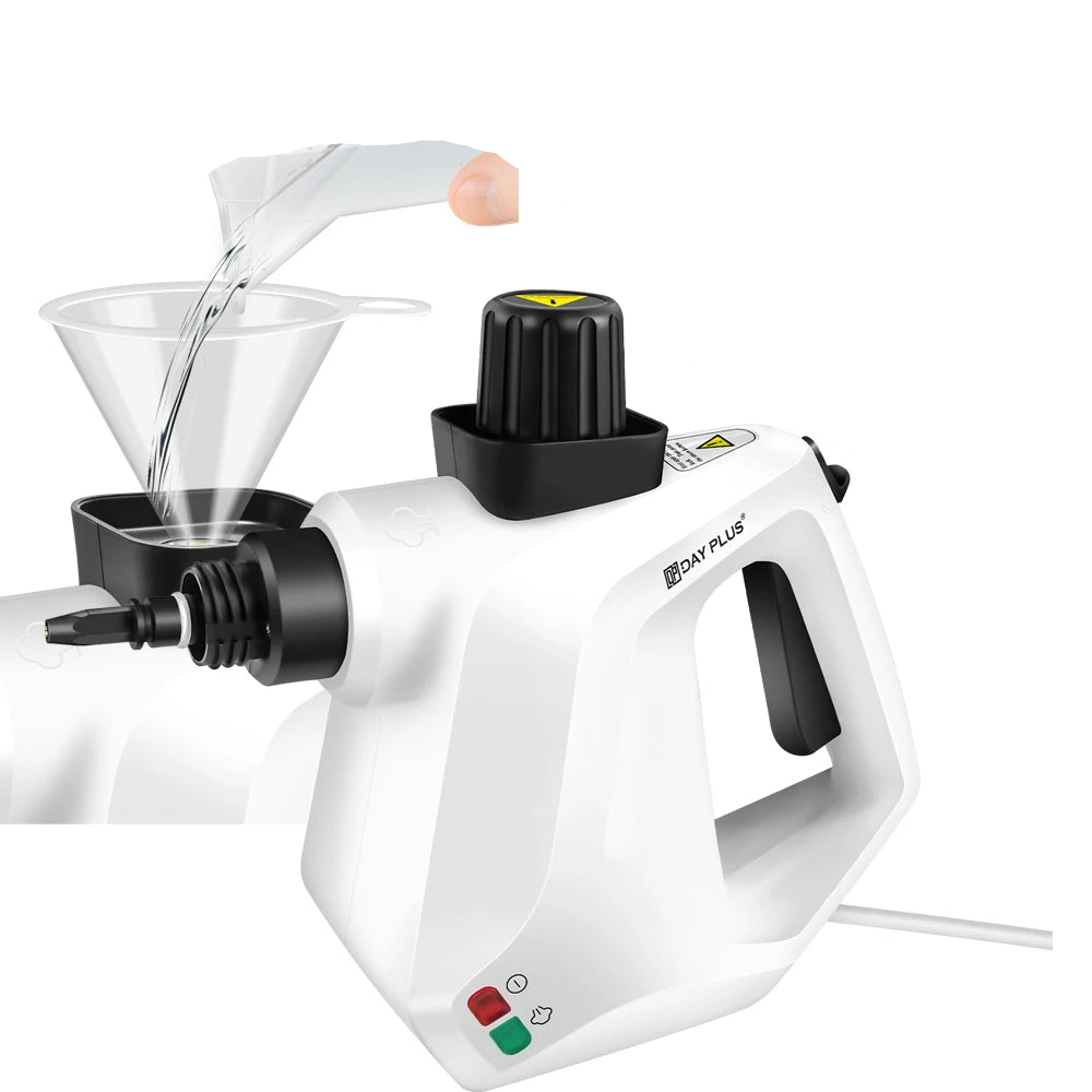 Premium White Handheld Steam Cleaner With 9-Piece Kit by Haraps.com