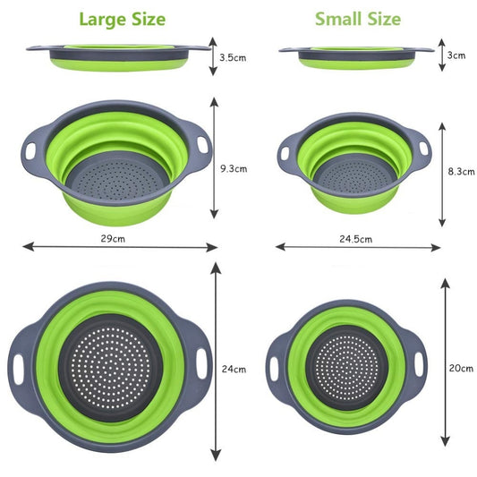Round Collapsible Fruits Vegetables Strainer
