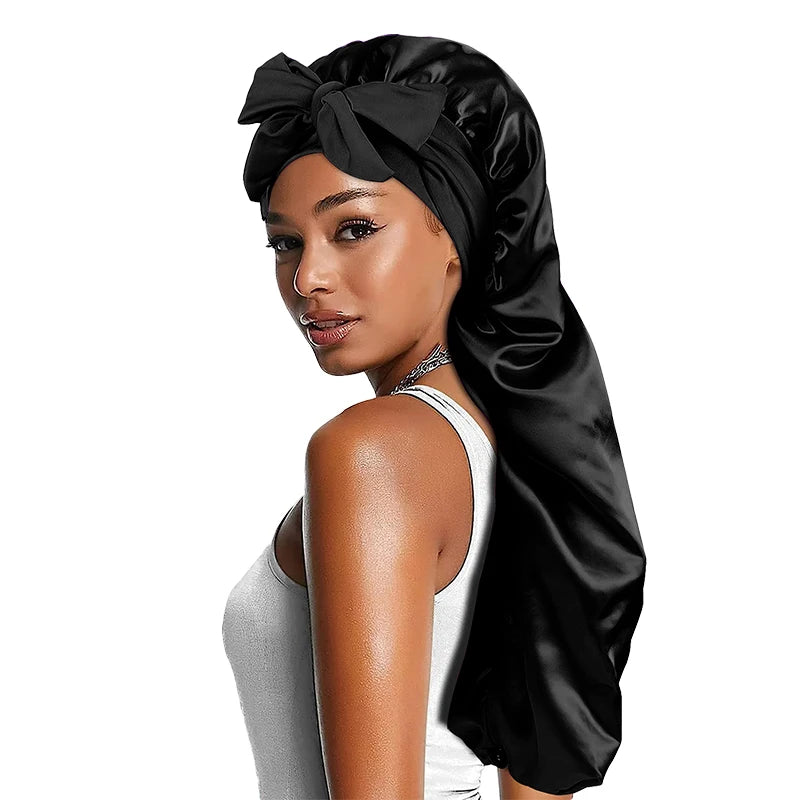 Long Bowknot Satin Bonnet