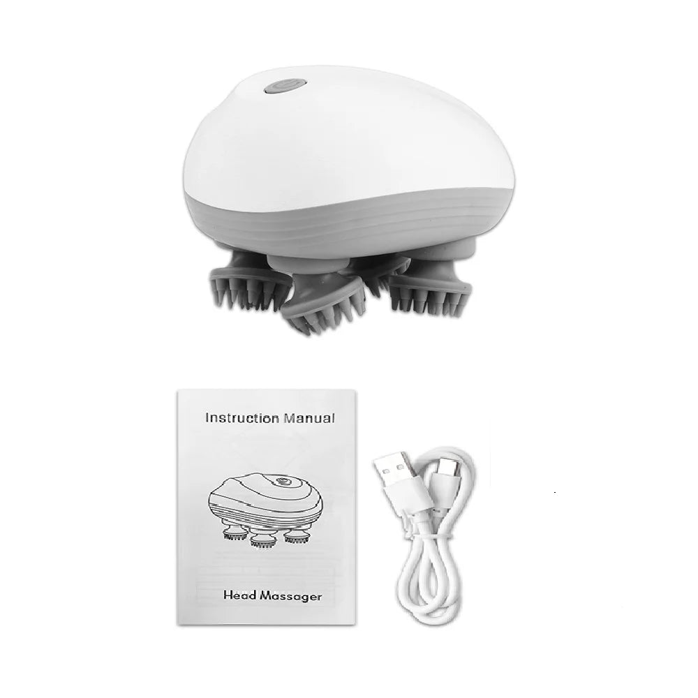 Rechargeable 4-Head Electric Scalp & Body Massager