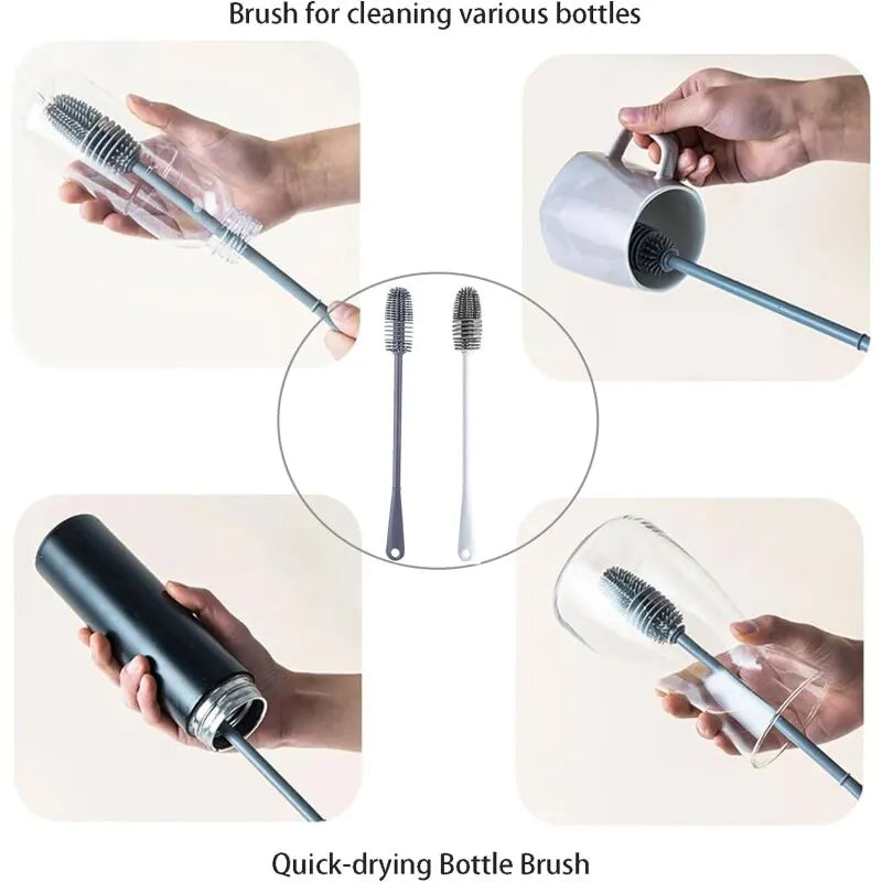 Silicone Long-Handle Bottle and Cup Cleaning Brush