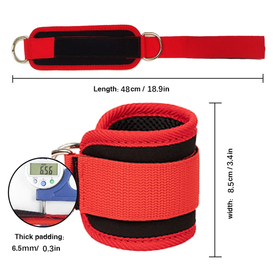 Fitness Ankle Straps with Adjustable D-Ring