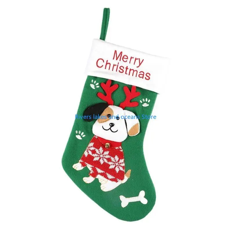 Large 3D Christmas Stockings – 15" Cartoon Animal Design