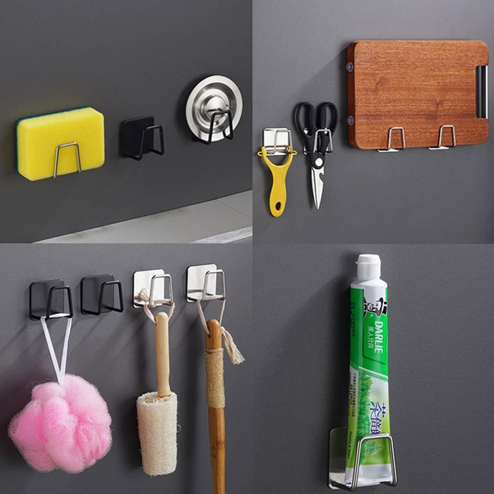 Stick-On Adhesive Stainless Steel Kitchen Sink Sponge Strainer