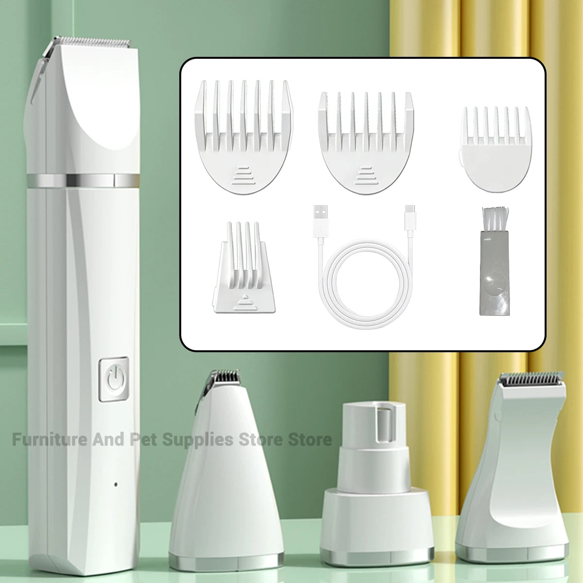 Professional 4-in-1 Electric Pet Grooming Kit