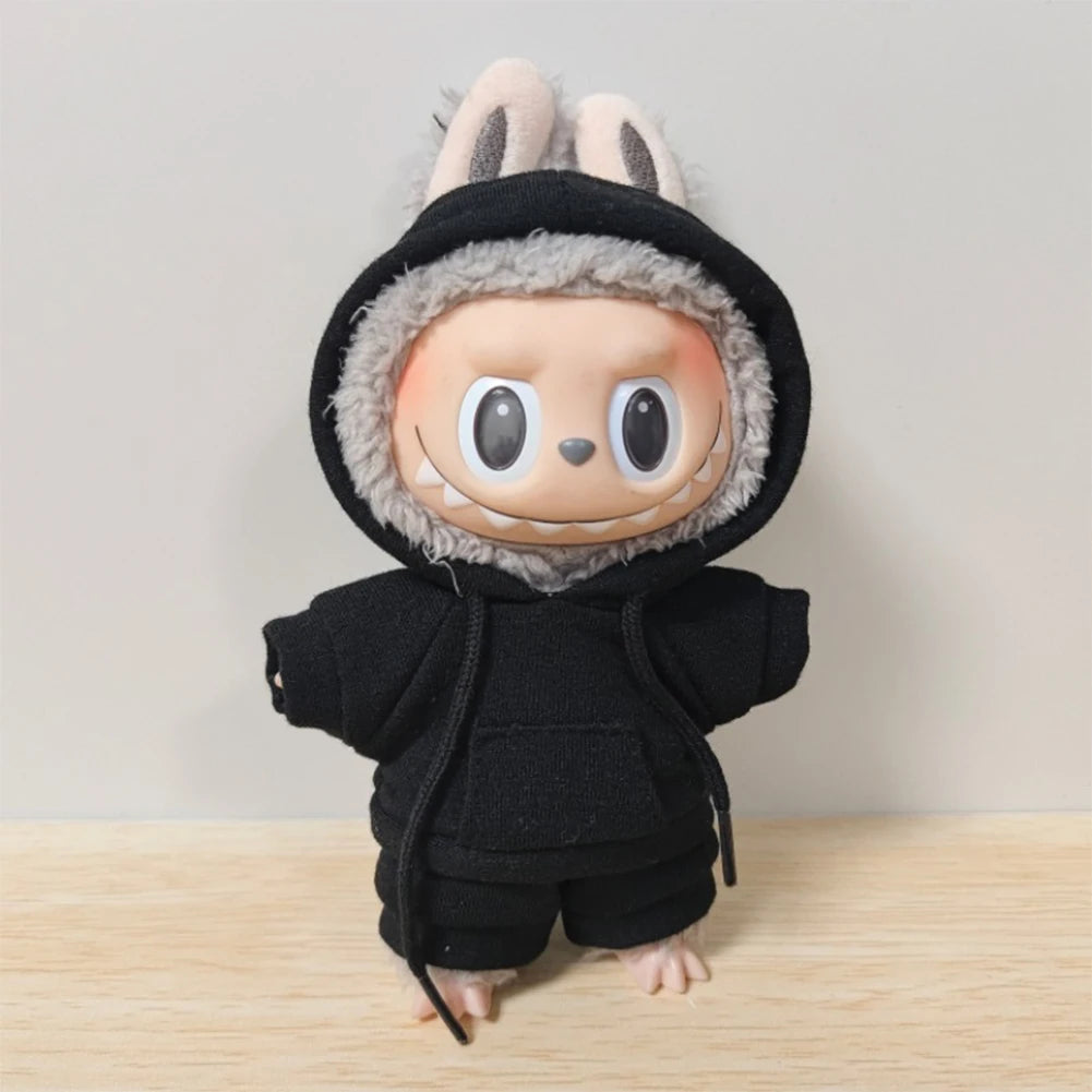 Casual Hoodie Outfit for 17cm Labubu Doll – Fashion Sweatshirt Jacket