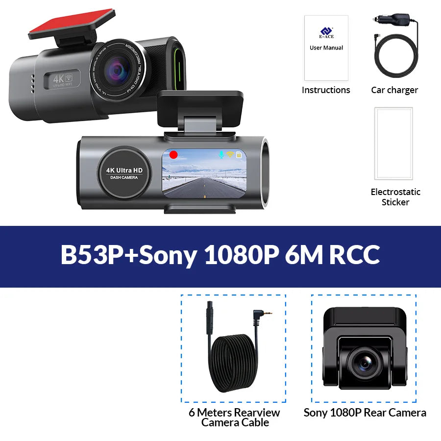 Dash Cam Dual Lens 4K UHD Recording Car Camera DVR by Haraps.com
