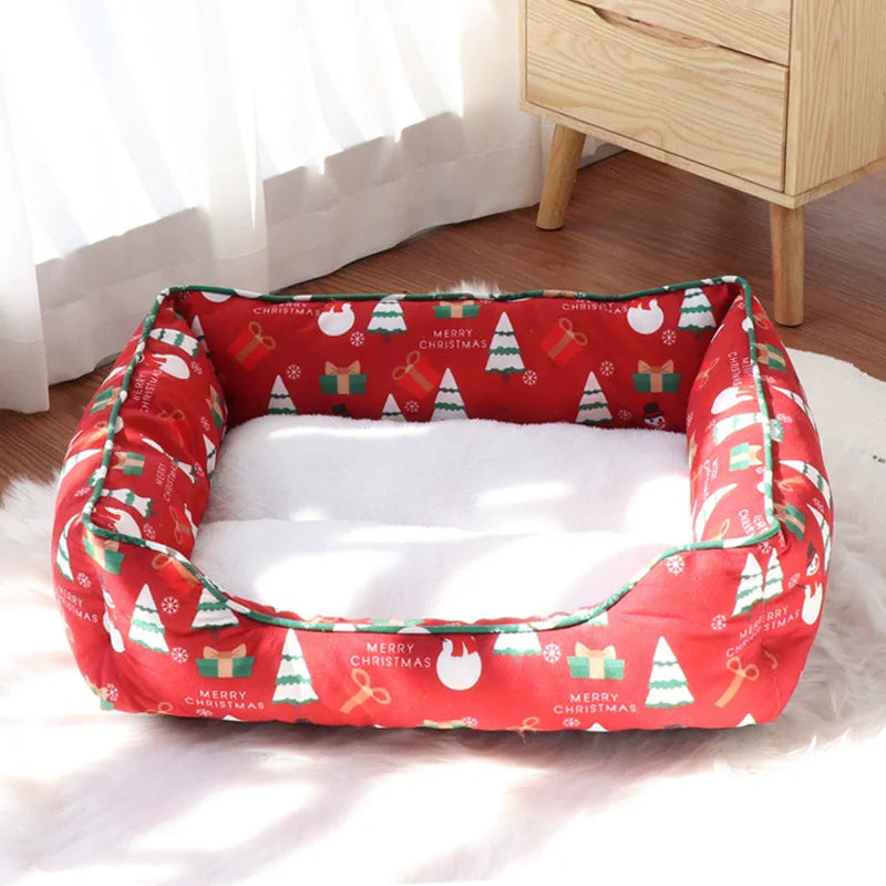Christmas Pet Bed – Warm Cloud Nest for Dogs & Cats