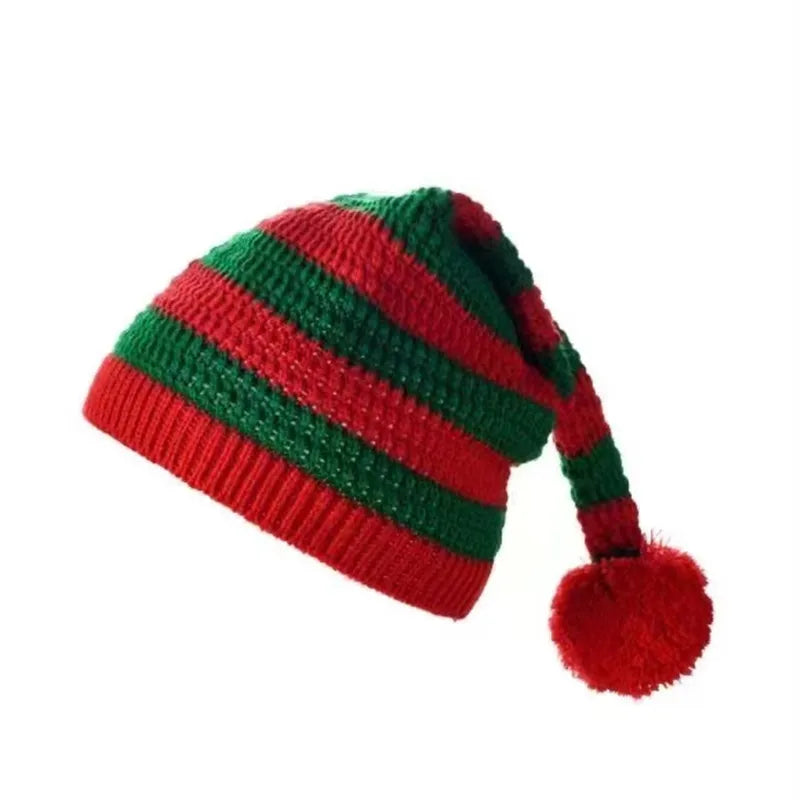 Knitted Wool Christmas Hat with Pom-Pom