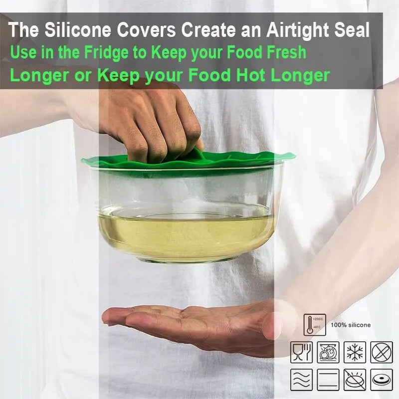 Universal Silicone Food Fresh Covers (5 Piece - Pack)