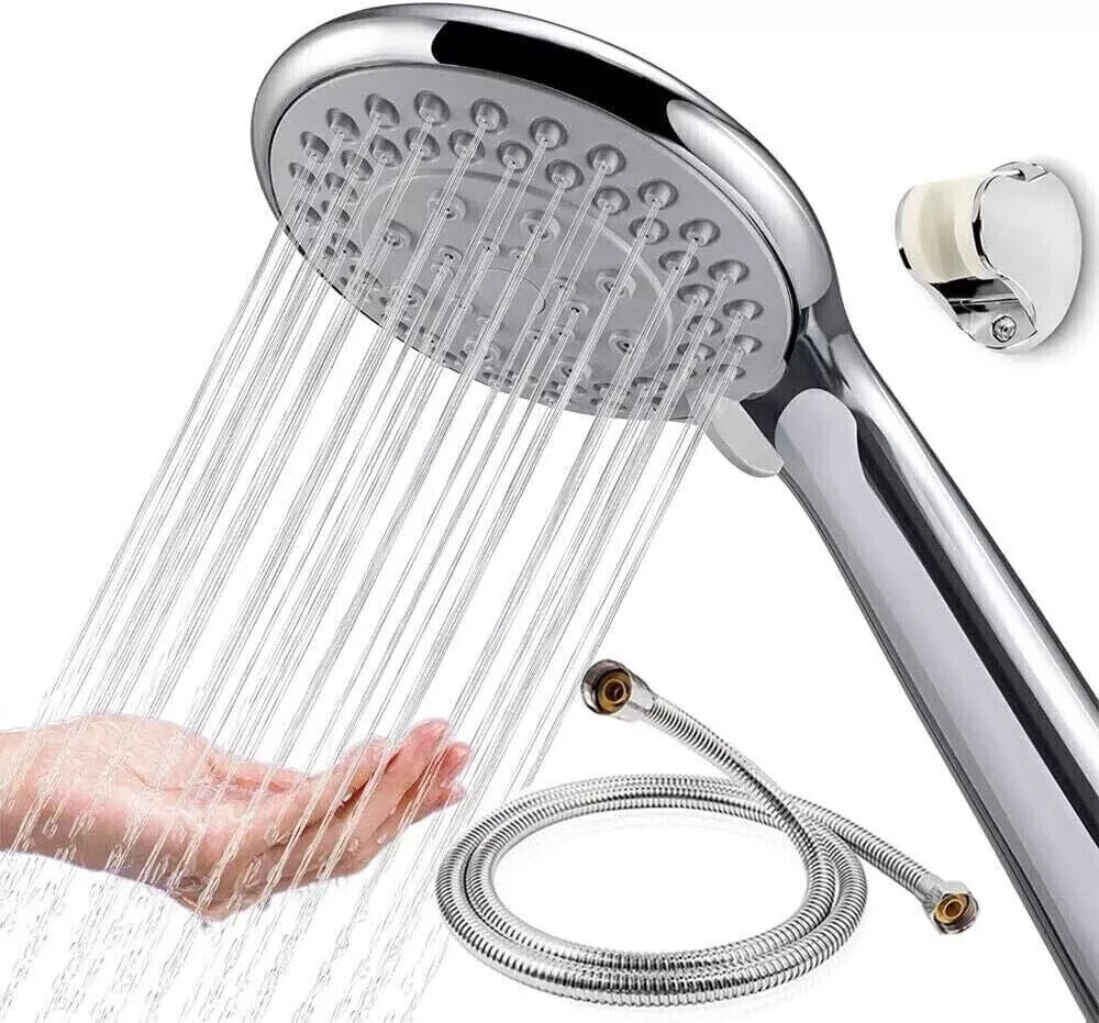 Chrome Shower Head and Hose Set Replacement for Grohe Mira Triton Aqualisa
