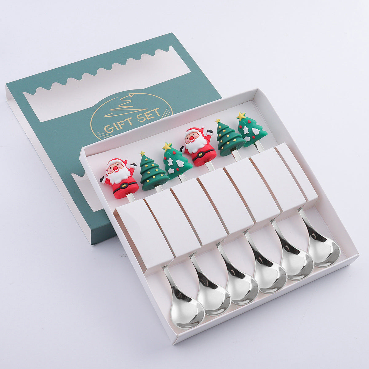 Christmas Holiday Pudding Dessert Spoon/ Fork Cutlery Set