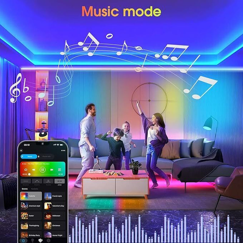 Wifi Smart RGB+IC COB LED Strip 10M,Colour Changing LED Tape Lights,Dc24V,1