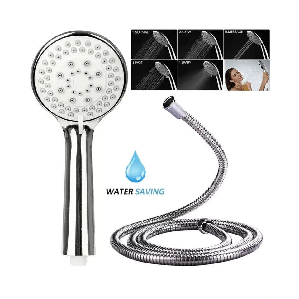 Chrome Shower Head and Hose Set Replacement for Grohe Mira Triton Aqualisa