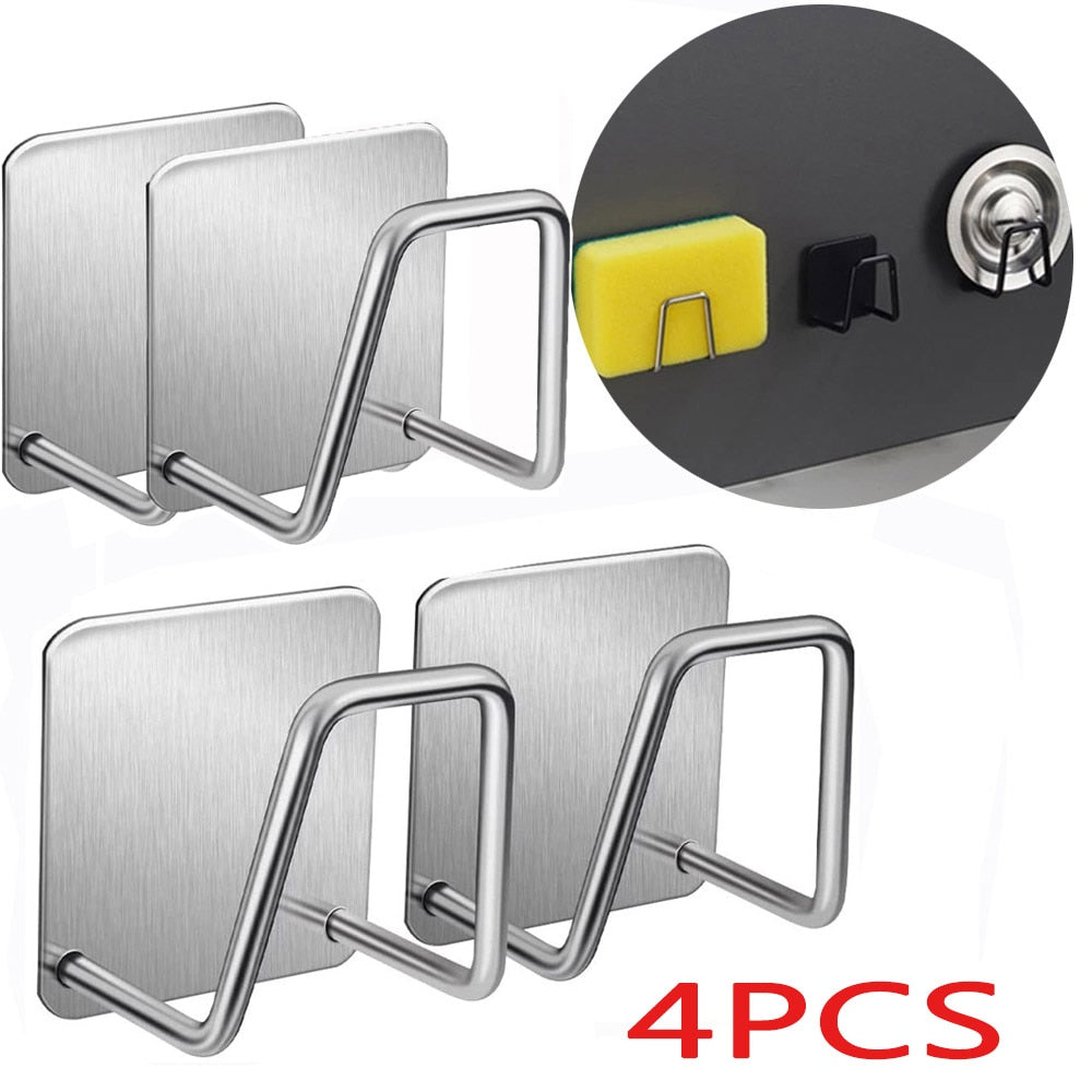 Stick-On Adhesive Stainless Steel Kitchen Sink Sponge Strainer