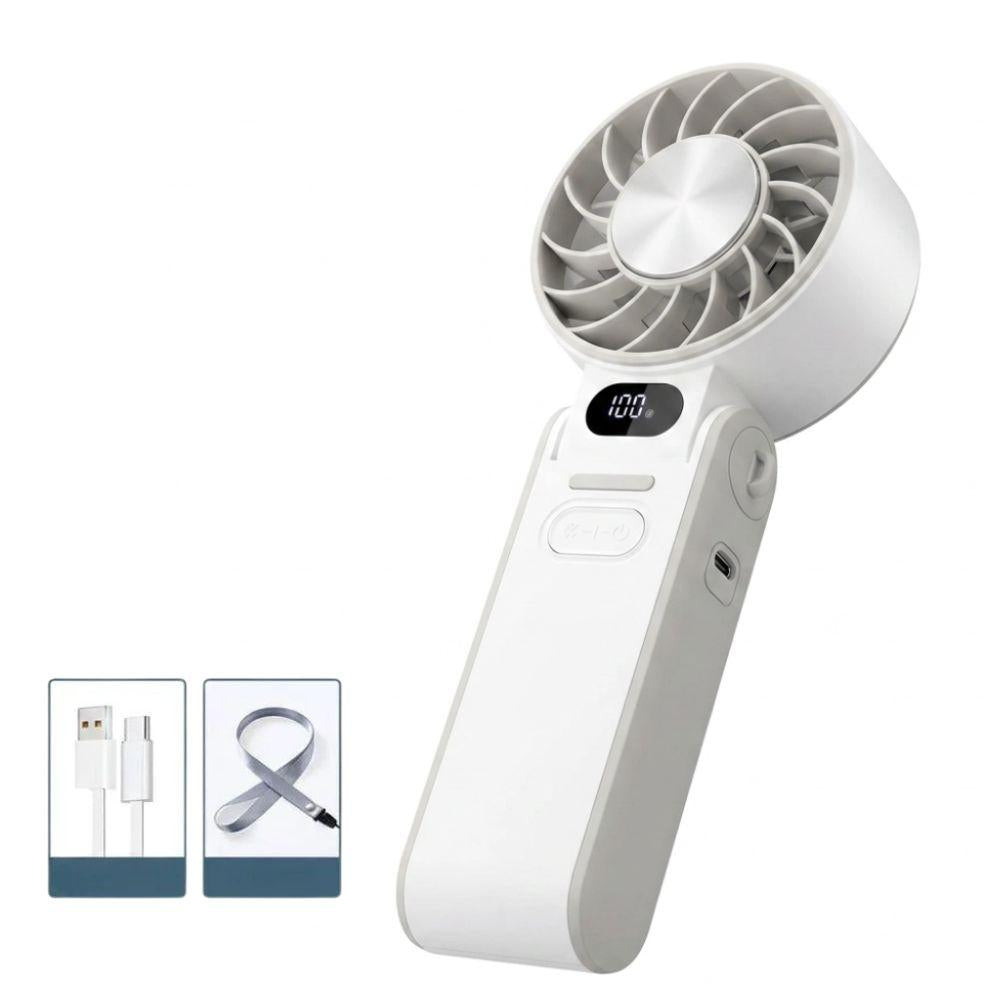 Foldable Portable Handheld Fan For Travellers With 3600mAh Battery And 100 Level Control Turbo Cooling by Haraps.com