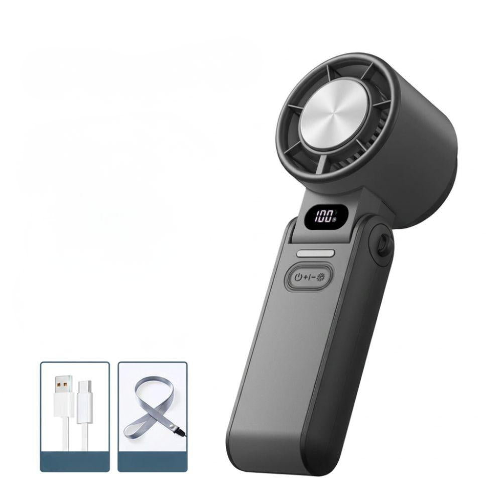 Foldable Portable Handheld Fan For Travellers With 3600mAh Battery And 100 Level Control Turbo Cooling by Haraps.com