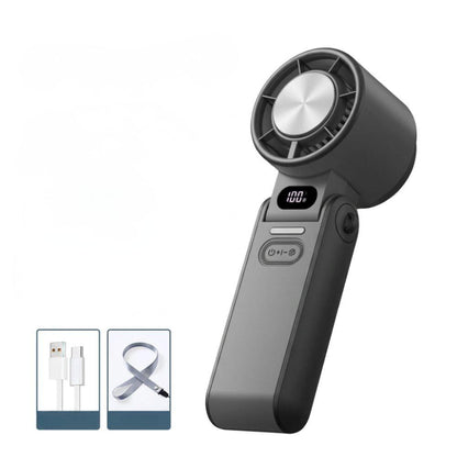 Foldable Portable Handheld Fan For Travellers With 3600mAh Battery And 100 Level Control Turbo Cooling by Haraps.com