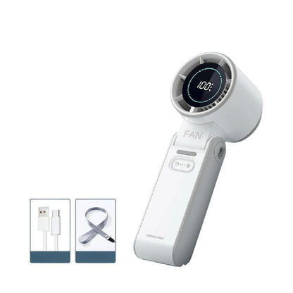 Foldable Portable Handheld Fan For Travellers With 3600mAh Battery And 100 Level Control Turbo Cooling by Haraps.com