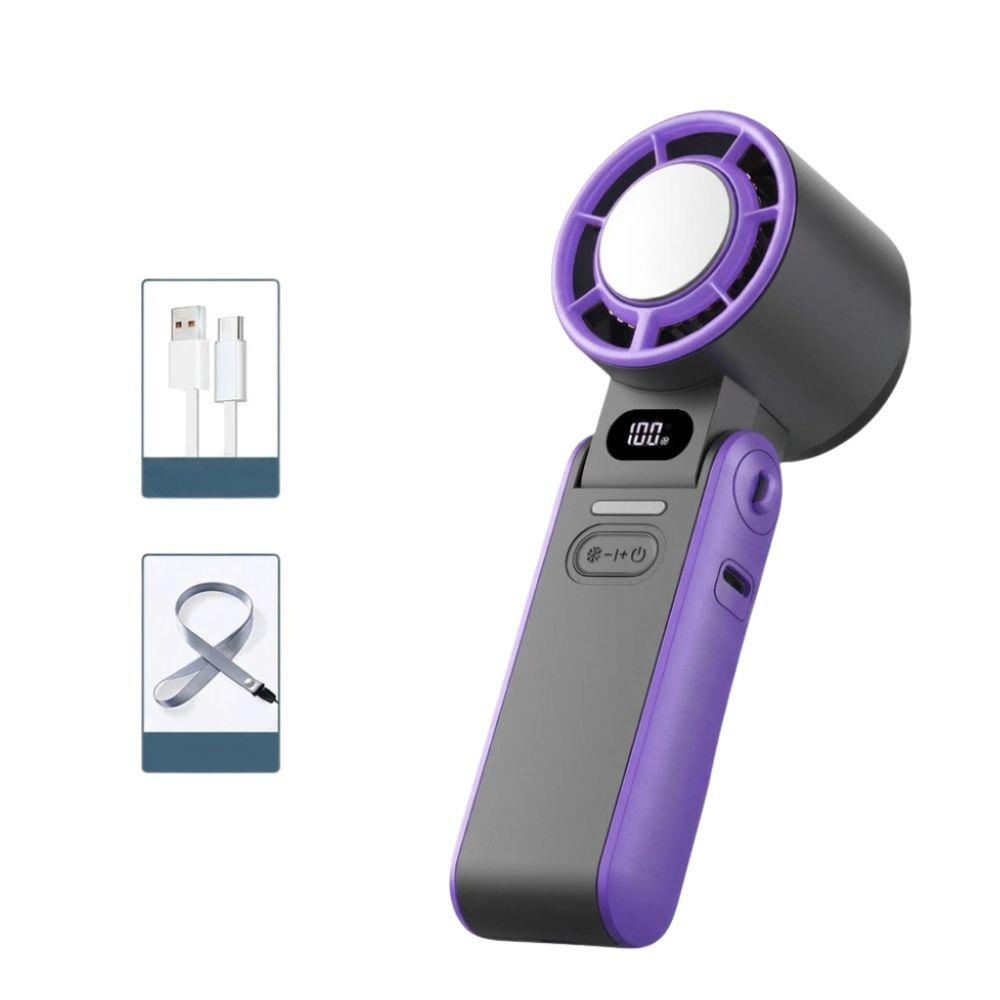Foldable Portable Handheld Fan For Travellers With 3600mAh Battery And 100 Level Control Turbo Cooling by Haraps.com