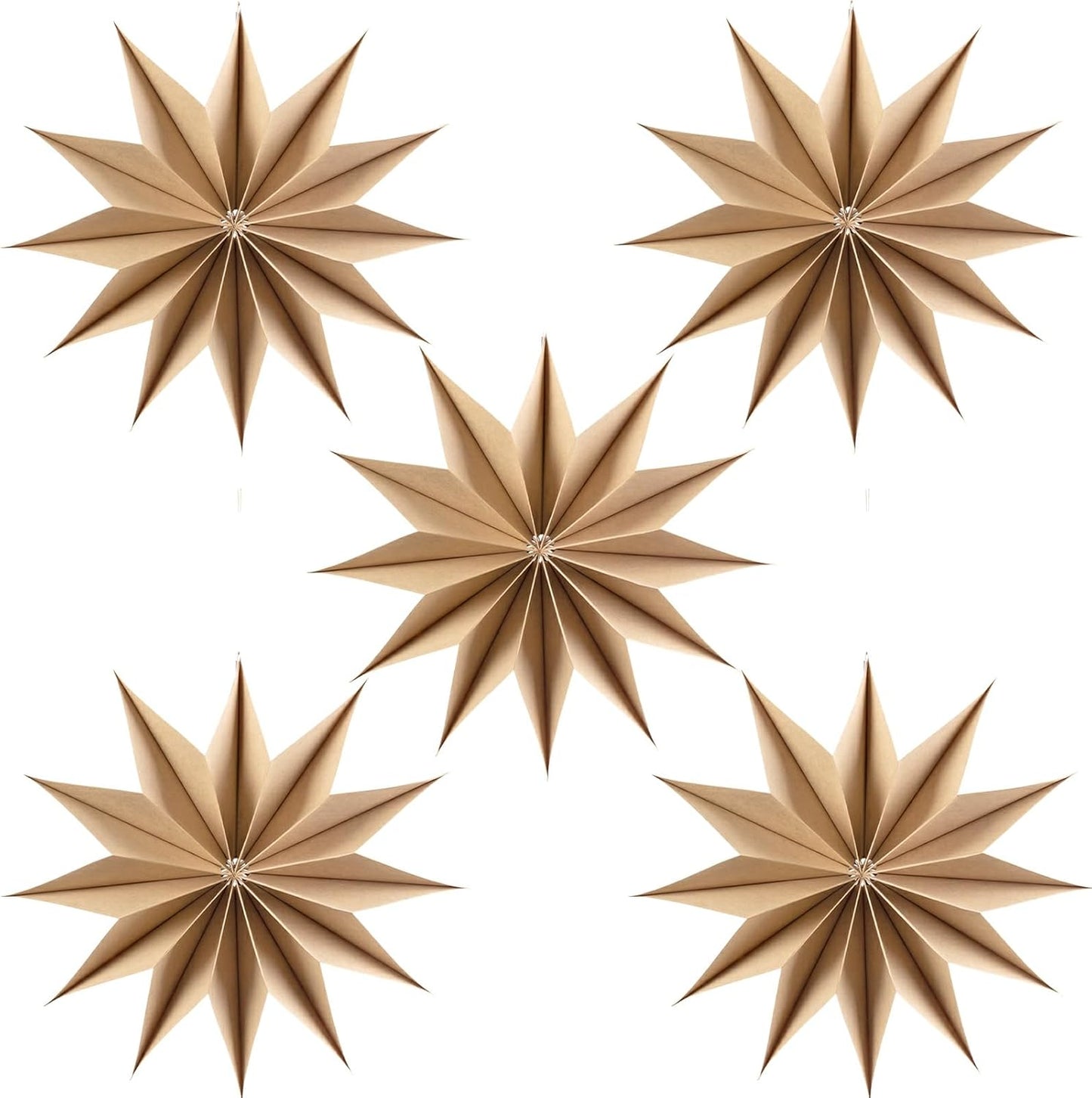 Paper Christmas Stars Hanging Lanterns Home Decoration - 3PCS 30CM 9-Pointed
