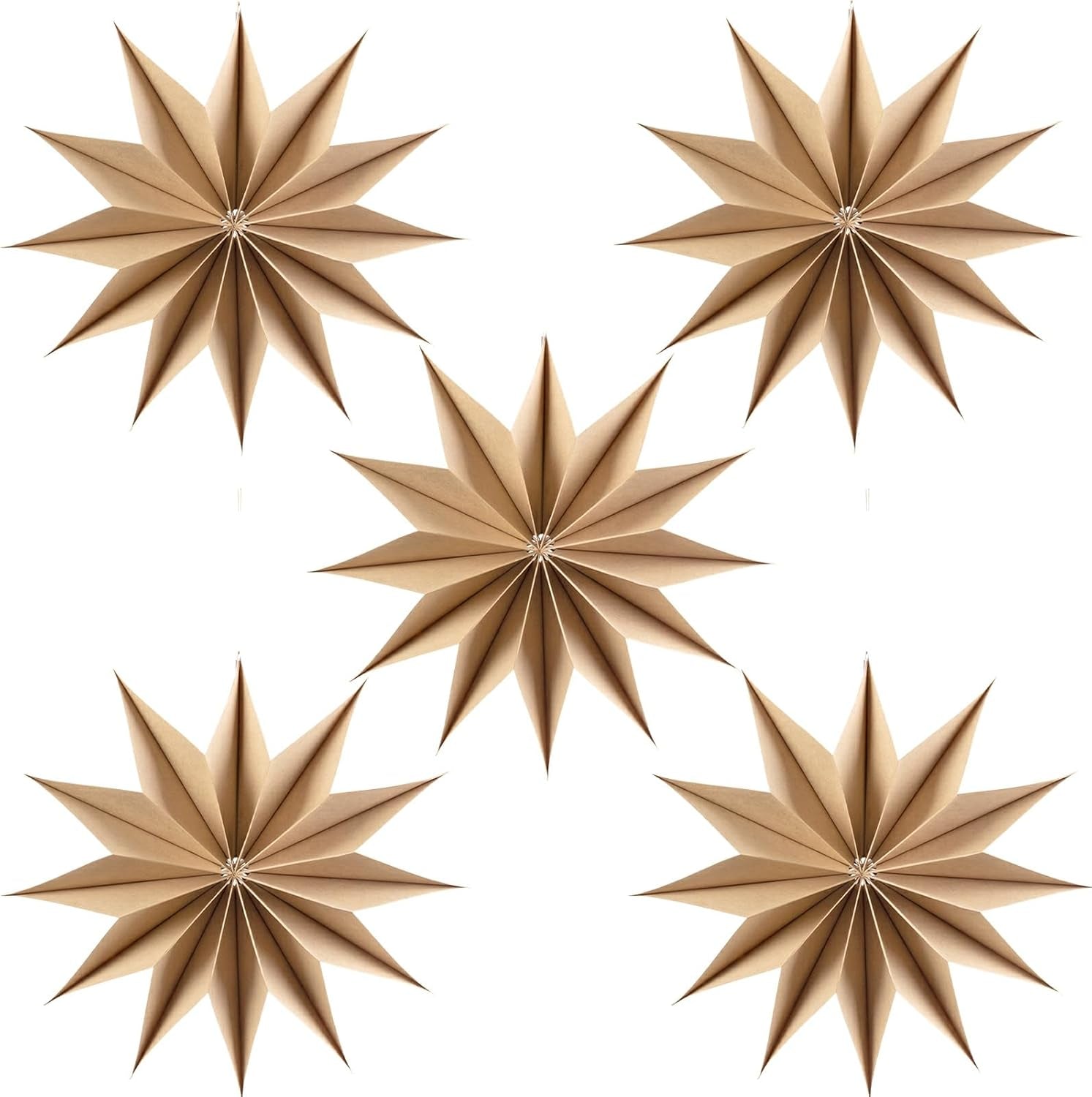 Paper Christmas Stars Hanging Lanterns Home Decoration - 3PCS 30CM 9-Pointed