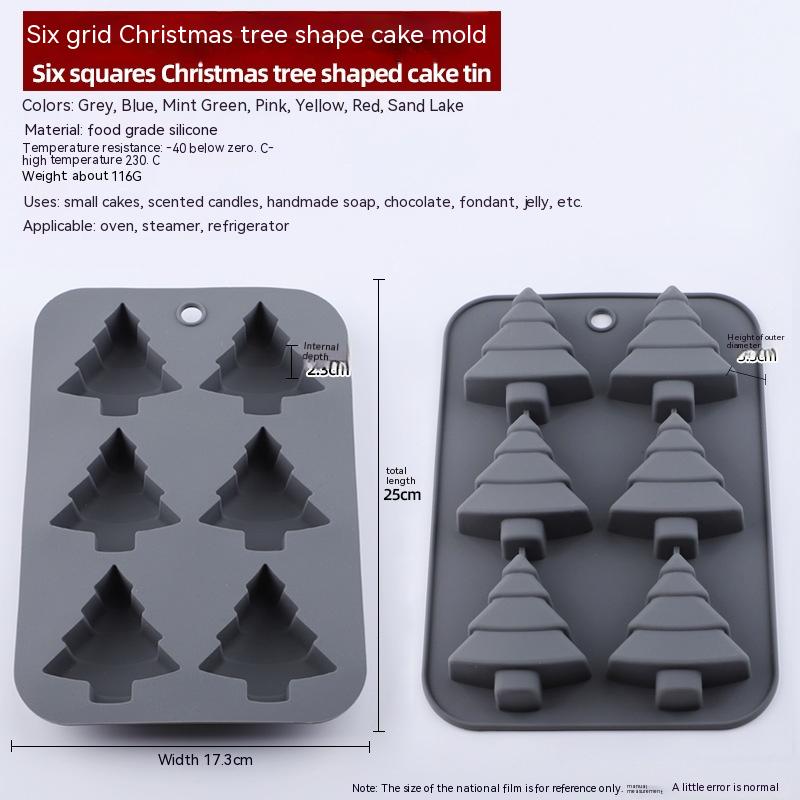 Christmas Silicone 6 Square Shaped DIY Baking Tray