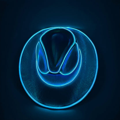 Halloween Carnival Party LED Wireless Fluorescent Colourful Cowboy Flashing Hat