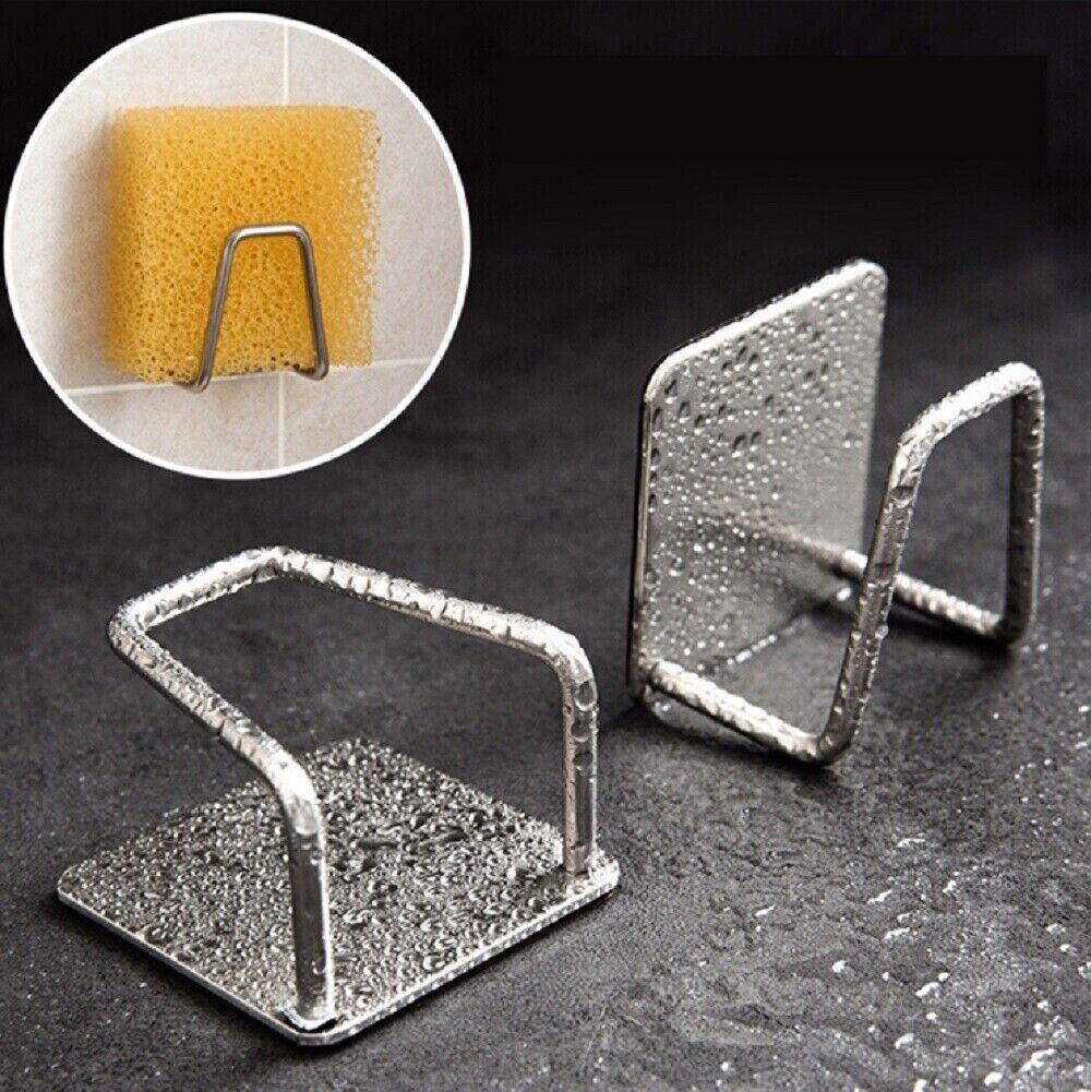Stainless Steel Adhesive Sponge Holder (4-Pack)