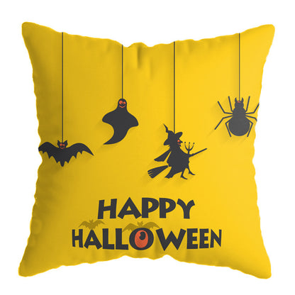 Halloween theme Linen Skull Throw Pillow Cover