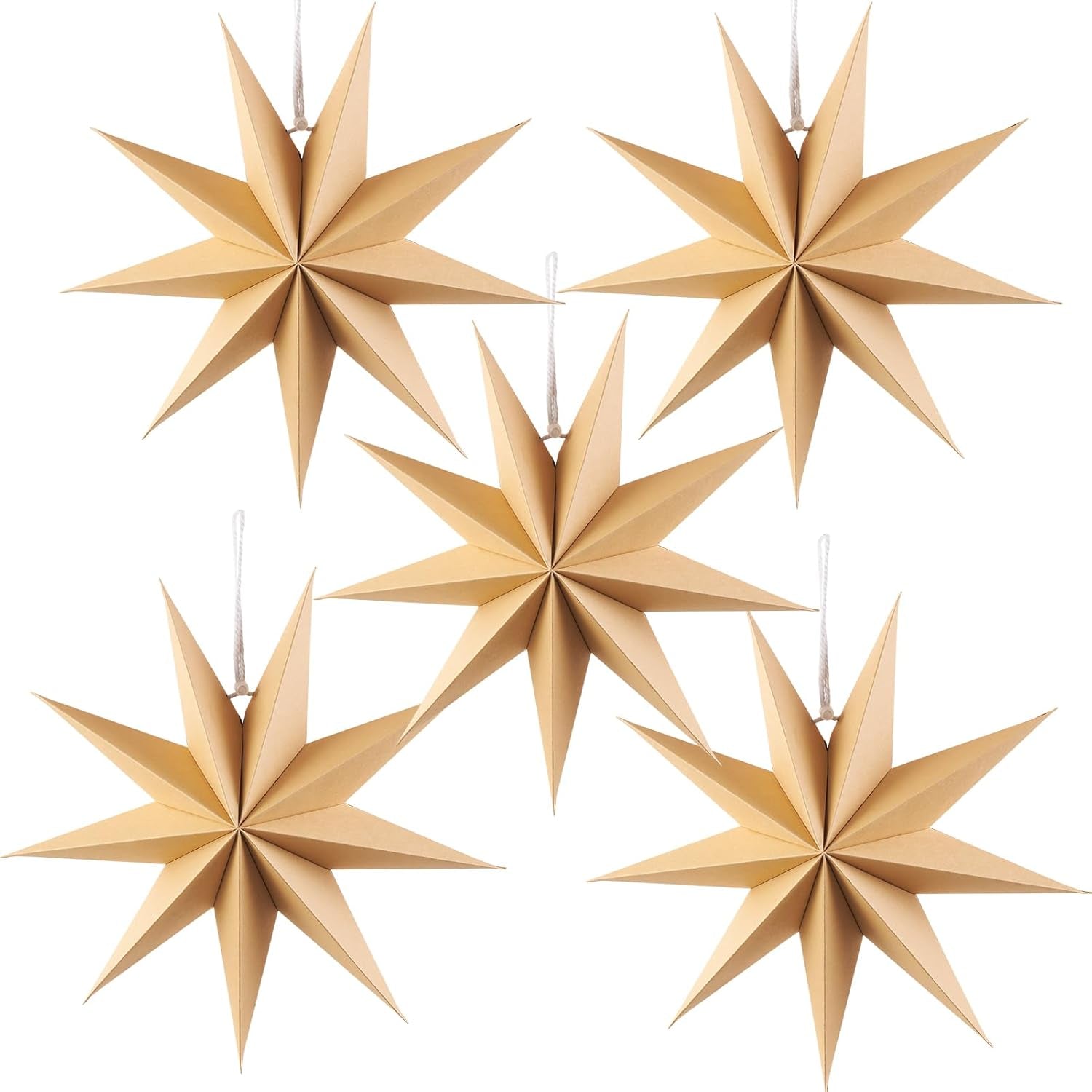 Paper Christmas Stars Hanging Lanterns Home Decoration - 3PCS 30CM 9-Pointed