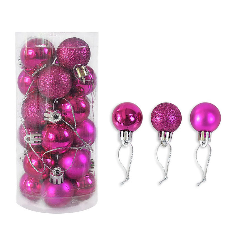24pcs Bright Matte Christmas Balls - 3CM