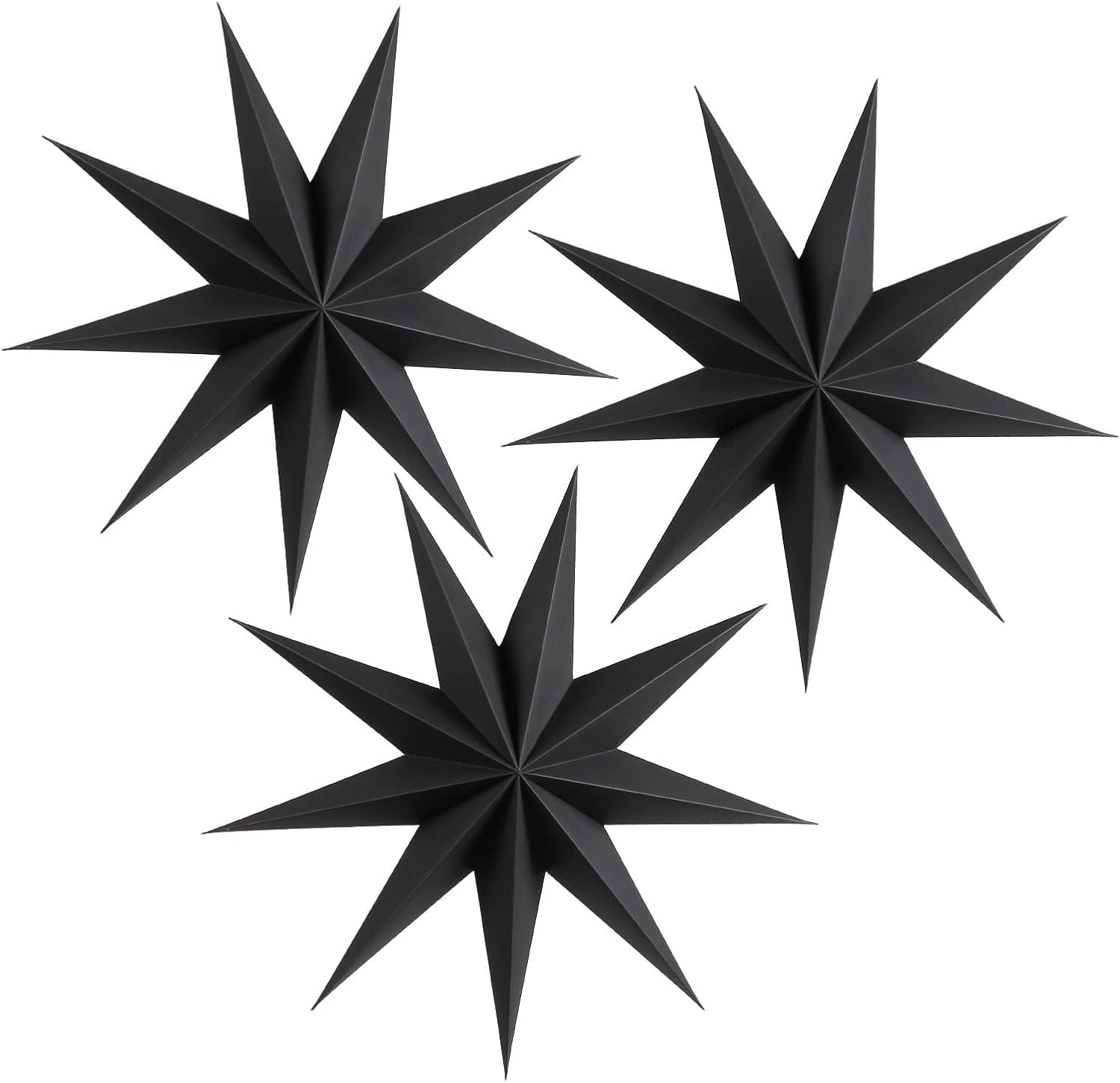 Paper Christmas Stars Hanging Lanterns Home Decoration - 3PCS 30CM 9-Pointed