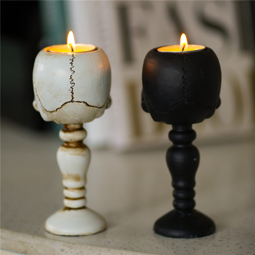 Three-dimensional Skull Column Candlestick Home Decoration