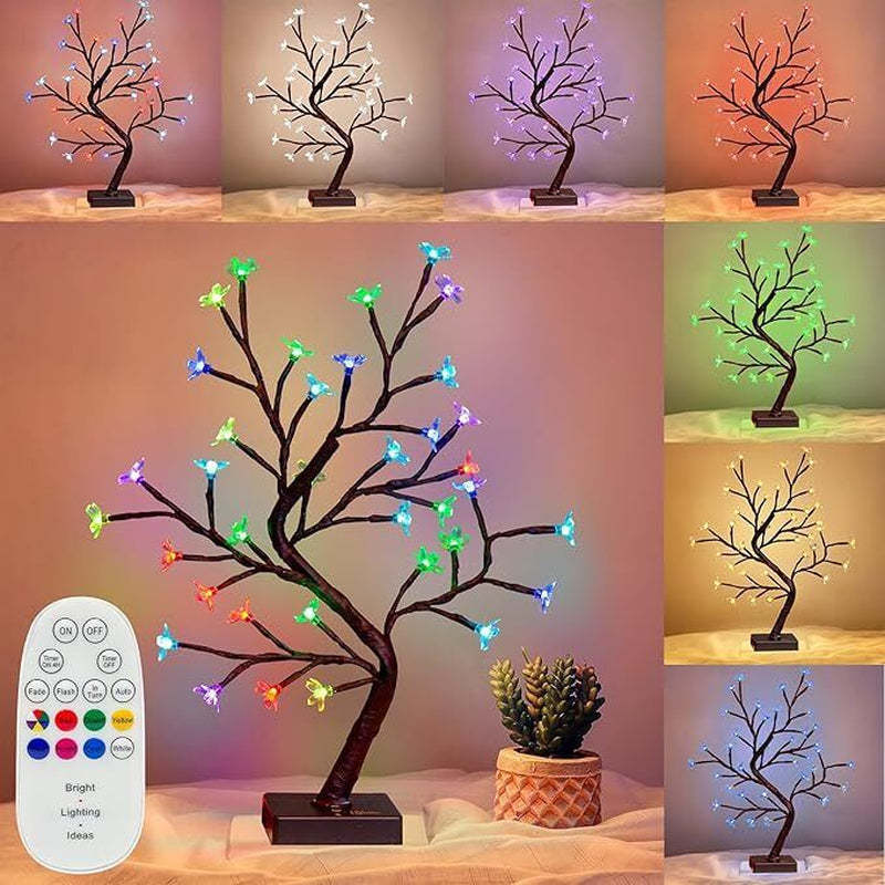 Vanthylit Multicolour Cherry Blossom Tree Light Up, 36 LED Bonsai Tree Colour