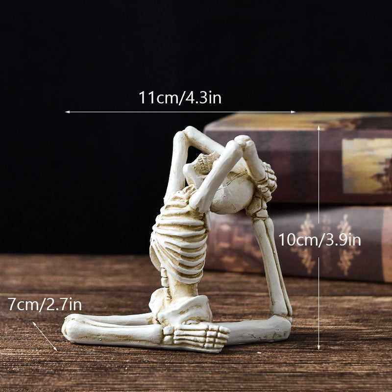 Halloween Horror Desktop Decoration Resin Ornaments Feature Modelling Yoga Skull Skeleton