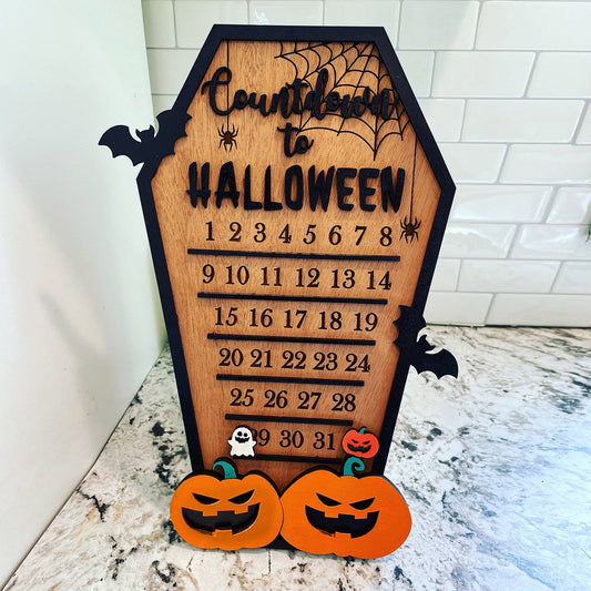 Wooden Calendar Halloween Decoration