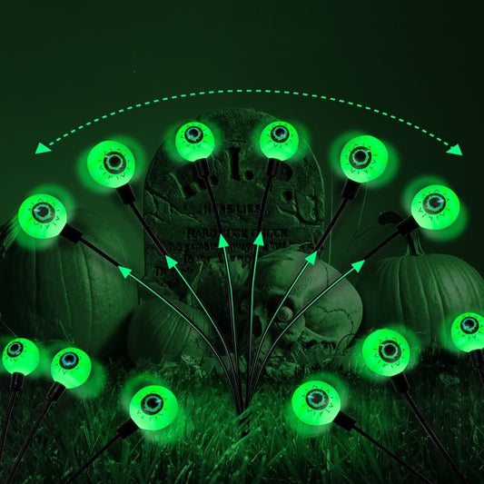 Solar-Powered Halloween Horror Eyeball String Floor Lights