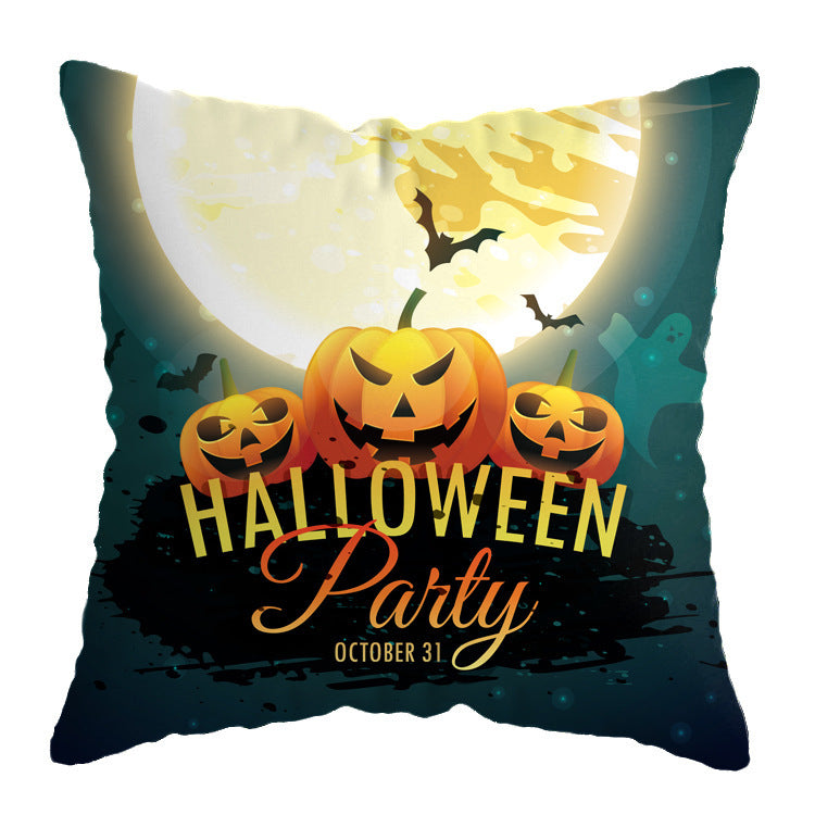 Halloween theme Linen Skull Throw Pillow Cover