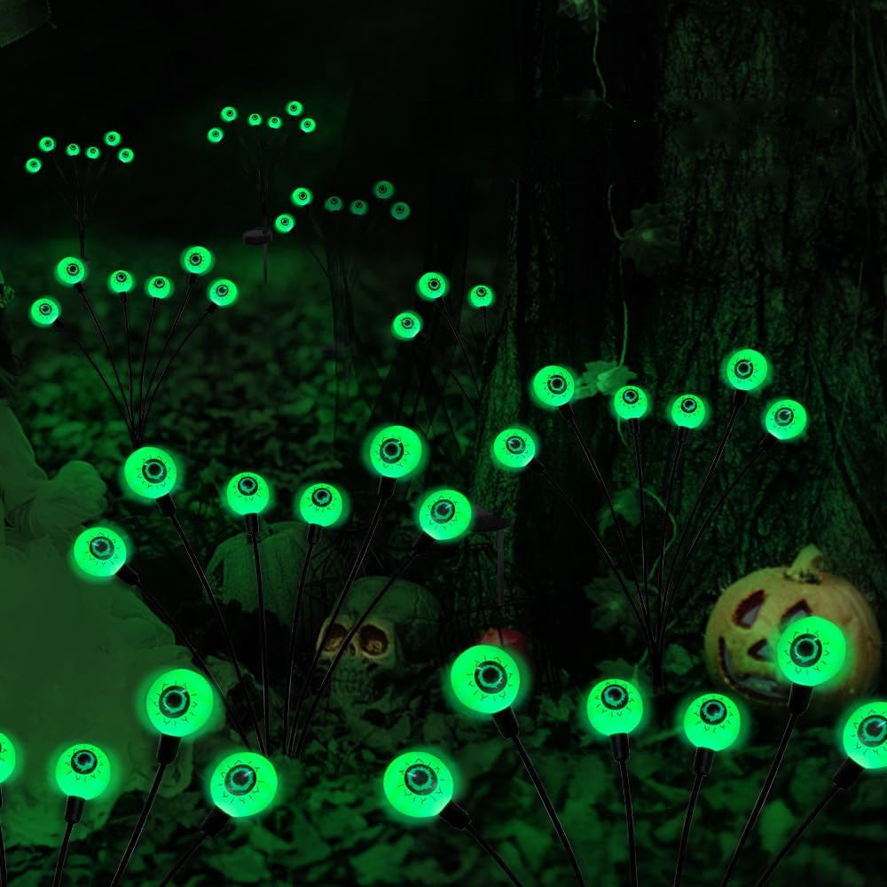 Solar-Powered Halloween Horror Eyeball String Floor Lights