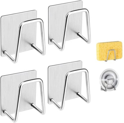 Stainless Steel Adhesive Sponge Holder (4-Pack)